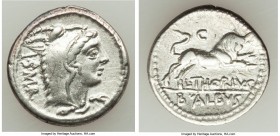 L. Thorius Balbus (ca. 105 BC). AR denarius (19mm, 4.02 gm, 12h). XF. Rome. I•S•M•R, head of Juno Sospita right, clad in goat-skin / L•THORIVS / BALBV...