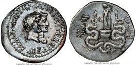 Marc Antony, as Triumvir and Imperator (44-30 BC), with Octavia. AR cistophorus (28mm, 12.07gm, 1h). NGC XF 5/5 - 2/5. Ephesus, ca. summer-autumn 39 B...