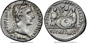 Augustus (27 BC-AD 14). AR denarius (19mm, 1h). NGC Choice VF. Lugdunum, 2 BC-AD 4. CAESAR AVGVSTVS-DIVI F PATER PATRIAE Laureate head of Augustus to ...