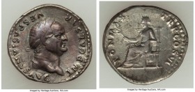 Vespasian (AD 69-79). AR denarius (19mm, 3.48 gm, 5h). VF, scuff, edge cut. Rome, AD 73. IMP CAESAR VESPASIANVS AVG, laureate head of Vespasian right ...