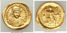 Theodosius II, Eastern Roman Empire (AD 402-450). AV solidus (21mm, 4.33 gm, 6h). XF, graffito, bent, clipped, edge filing, ex-jewelry. Constantinople...