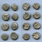 ANCIENT LOTS. Greek. Pamphylia. Aspendus. Ca. mid-5th century BC. Lot of eight (8) AR staters. VG-Fine, test cuts, countermark. Includes: Hoplite and ...