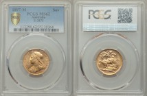 Victoria gold Sovereign 1897-M MS62 PCGS, Melbourne mint, KM13, S-3875. AGW 0.2355 oz. 

HID09801242017