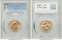 Edward VII gold Sovereign 1910-S MS63 PCGS, Sydney mint, KM15, S-3973. AGW 0.2355 oz.

HID09801242017
