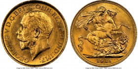 George V gold Sovereign 1911-S MS64 NGC, Sydney mint, KM29. AGW 0.2355 oz. 

HID09801242017