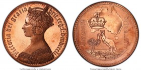 Advance Australia copper Proof Piefort INA Retro Issue "Gothic" Crown 1851-Dated PR67 Red Cameo PCGS, KM-X Unl.

HID09801242017