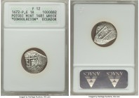Charles II 3-Piece Lot of Certified Shipwreck Reales ANACS, 1) Cob Real 1672 P-E - F12 2) Cob Real 1667 P-E - F12 3) Cob Real 1668 P-E - VF25 All Coin...