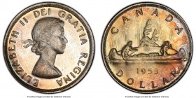 Elizabeth II Dollar 1953 MS64 PCGS, Ottawa mint, KM54. With strap, flat rim.

HID09801242017