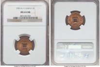 French Colony 2 Sapeque 1901-A MS65 Red and Brown NGC, Paris mint, KM6. Lustrous with full mint bloom. 

HID09801242017