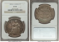 French Colony Piastre 1893-A XF40 NGC, Paris mint, KM5. Toning in shades of teal and rose-gold and gray. 

HID09801242017