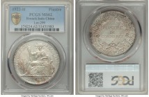 French Colony Piastre 1922-H MS62 PCGS, Heaton mint, KM5a.3, Lec-299. Two year type. Reflective surfaces hidden by milky white and peach toning. 

HID...