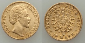 Bavaria. Ludwig II gold 10 Mark 1875-D VF, Munich mint, KM898. 19.4mm. 3.46gm. AGW 0.1152 oz. 

HID09801242017