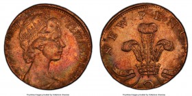 Elizabeth II Mint Error - Struck on Penny Planchet 2 New Pence 1971 MS64 Red and Brown PCGS, KM916.

HID09801242017