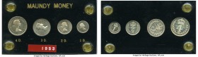 ELizabeth II 4-Piece Uncertified Maundy Set 1953 UNC, KM-MDS212. Set includes Penny through the 4 Pence. Encased in a capital plastics holder. Sold as...