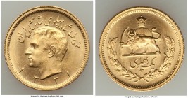 Muhammad Reza Pahlavi gold Pahlavi SH 1331 (1952) UNC, KM1162. 22.3mm. 8.17gm. AGW 0.2354 oz. 

HID09801242017
