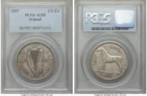 Free State 1/2 Crown 1937 AU50 PCGS, KM8. Mintage: 40,000 Lowest minted year for type. 

HID09801242017