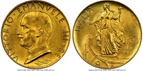 Vittorio Emanuele III gold 100 Lire Anno IX (1931)-R MS62 NGC, Rome mint, KM72. AGW 0.2546 oz. 

HID09801242017