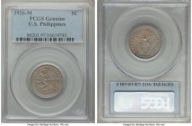 USA Administration 5-Piece Lot of Certified 5 Centavos PCGS, 1) 5 Centavos 1926-M - Genuine (Environmental Damage), Manilla mint, KM164 2) 5 Centavos ...