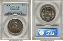 Confederation Specimen 5 Francs 1950-B SP64 PCGS, Bern mint, KM40.

HID09801242017