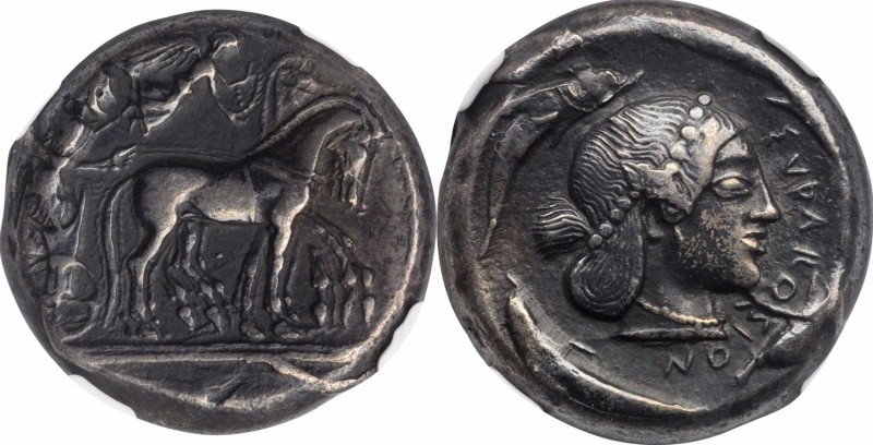 SICILY. Syracuse. Deinomenid Tyranny, 485-466 B.C. AR Tetradrachm (17.36 gms), s...