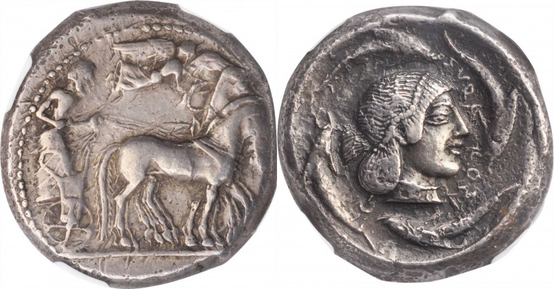 SICILY. Syracuse. Deinomenid Tyranny, 485-466 B.C. AR Tetradrachm (17.11 gms), s...