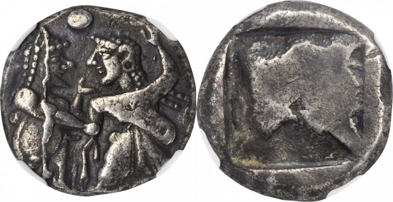 MACEDON. Thraco-Macedonian Region. Siris. AR Stater, ca. 525-480 B.C. NGC EF, St...