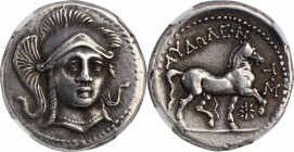 MACEDON. Paeonia. Kingdom of Paeonia. Audoleon, ca. 315-286 B.C. AR Tetradrachm (12.45 gms), Astibos or Damastion Mint. NGC EF, Strike: 5/5 Surface: 4...