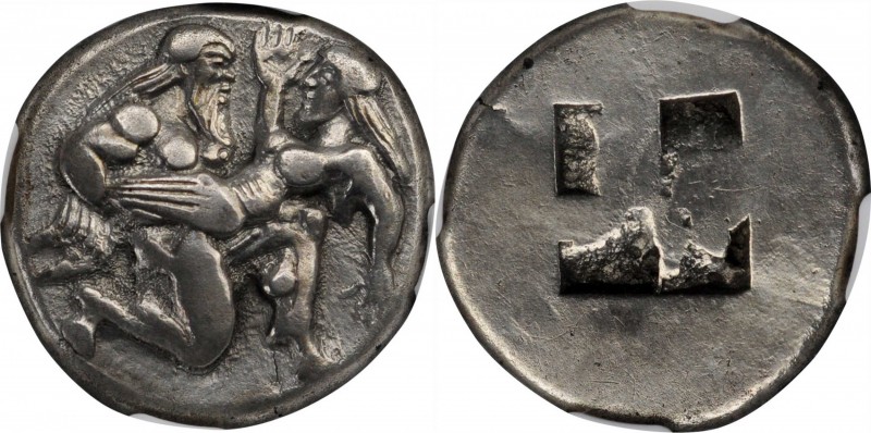 THRACE. Islands off Thrace. Thasos. AR Stater (8.65 gms), ca. 480-463 B.C. NGC C...