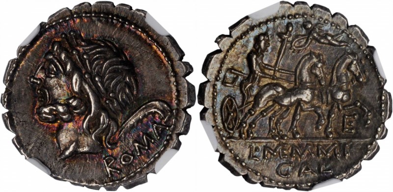 ROMAN REPUBLIC. L. Memmius Galeria. AR Denarius Serratus (3.85 gms), Rome Mint, ...