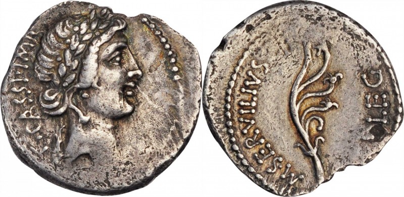 CASSIUS LONGINUS. AR Denarius (3.85 gms), Military Mint, probably at Sardis, M. ...