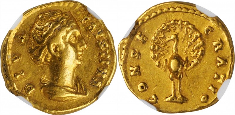 DIVA FAUSTINA SENIOR (WIFE OF ANTONINUS PIUS, DIED A.D. 140/1). AV Quinarius (3....