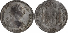 CHILE. 8 Reales, 1782-So DA. Santiago Mint. Charles III. NGC VF Details--Obverse Graffiti, Cleaned.
KM-31; FC-20; EL-29; Cal-Type-110 # 1020. Mintage...