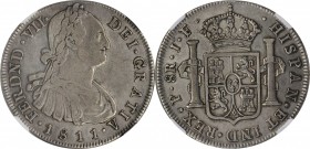 COLOMBIA. 8 Reales, 1811-P JF. Popayan Mint. Ferdinand VII. NGC VF-35.
KM-71; FC-2; EL-3; Cal-type-157#590; Restrepo-120.2. A wholesome and pleasing ...