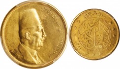 EGYPT. 500 Piastres, AH 1340 (1922). London Mint. Faud I. PCGS Genuine--Cleaned, Unc Details Gold Shield.
Fr-26; KM-342. Mintage: 1,800. A pleasing a...