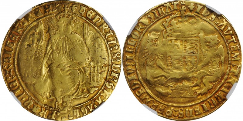 GREAT BRITAIN. Sovereign, ND (1544-47). London Mint; im: Lis. Henry VIII. NGC VF...