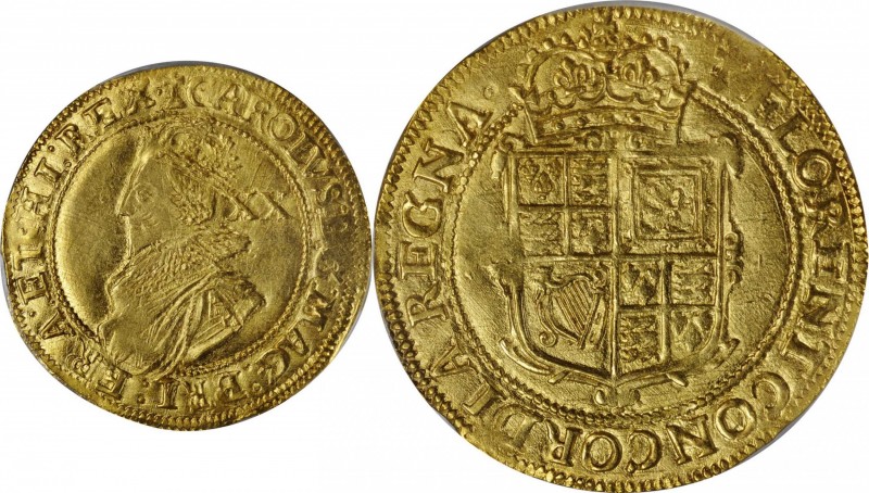 GREAT BRITAIN. Unite, ND (1625-26). London Mint; im: Cross Calvary. Charles I. P...