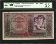 AUSTRIA. Delferretchlich-ungarifdje Bank. 500,000 Kronen, 1922. P-84s. Specimen. PMG About Uncirculated 55.
A tougher high denomination specimen from...