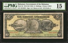 BAHAMAS. Government of the Bahamas. 4 Shillings, 1919 (ND 1924). P-2b. PMG Choice Fine 15.
Scarce Bahamas Currency Note Act 4 Shillings 1919 with pre...