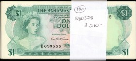 BAHAMAS. Bahamas Government. 1 Dollar, 1965. P-18b. About Uncirculated to Uncirculated.
Approximately 116 pieces in lot. A large horde of Bahamas 1 D...