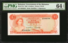BAHAMAS. Government of the Bahamas. 5 Dollars, 1965. P-21a. Consecutive. PMG Choice Uncirculated 64 EPQ.
6 pieces in lot. A consecutive grouping of t...