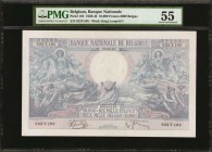 BELGIUM. Banque Nationale de Belgique. 10,000 Francs, 1938. P-105. PMG About Uncirculated 55.
An incredible large format 1938 dated 10,000 Francs. Th...