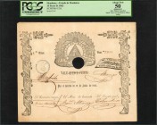 HONDURAS. Estado de Honduras. 15 Pesos, 1862. P-Unlisted. PCGS Currency About New 50 Apparent. Hole Punch Cancelled. Small Tears in Cancellation; Mino...