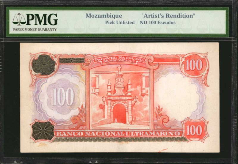 MOZAMBIQUE. Banco Nacional Ultramarino. 100 Escudos, ND. P-Unlisted. Artist's Re...