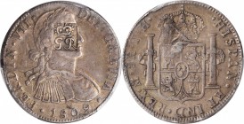 BRITISH HONDURAS. British Honduras - Mexico. Dollar (6 Shillings 1 Pence), ND (ca. 1810-20). PCGS EF-45 Gold Shield; Countermark: AU Details.
KM-1.2;...