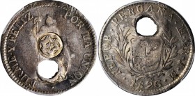 COSTA RICA. Costa Rica - Peru. "Carrillo" 2 Reales, ND (1841). San Jose Mint. PCGS VF-35 Gold Shield; Countermark: EF Details.
KM-11(plate coin); Gua...