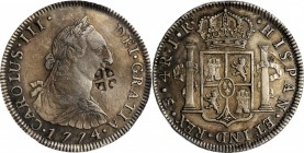 EAST ASIA. East Asia - Bolivia. 4 Reales, 1774-PTS JR. San Luis Potosi Mint. Charles III. PCGS Genuine--Chopmark, EF Details Gold Shield.
KM-54 (for ...