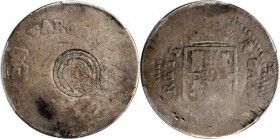 EL SALVADOR. El Salvador - Mexico. 4 Reales, ND (1868). San Salvador Mint. PCGS AG-03 Gold Shield; Countermark: F Details.
KM-68 (plate coin); Jovel-...