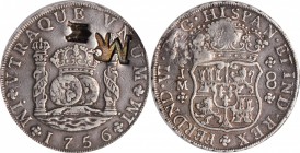 MOZAMBIQUE. Mozambique - Mozambique - Peru. 8 Reales, ND (1765). PCGS EF-45 Gold Shield; Countermark: AU Details.
KM-27.2; Gomes-Jo.29.02; Vaz-not li...