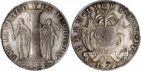 PERU. 8 Reales, 1822-L JP. Lima Mint. PCGS AU-55 Gold Shield.
KM-136; Flatt-Fig.3; Grunthal-Sellschopp-634a; Guttag-4319; Almanzr-seppa-236; Burzio-8...