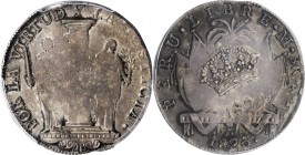 PERU. 8 Reales, 1824. Lima Mint. PCGS AU-55 Gold Shield; Countermark: AU Details.
KM-130; Flatt-Fig.5; Grunthal-Sellschopp-287b(plate coin); Duffield...